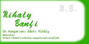 mihaly banfi business card