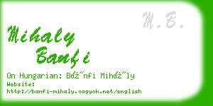 mihaly banfi business card